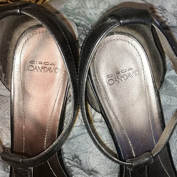 Joan&David Black Leather Dress Sandals - Picture 3 of 6